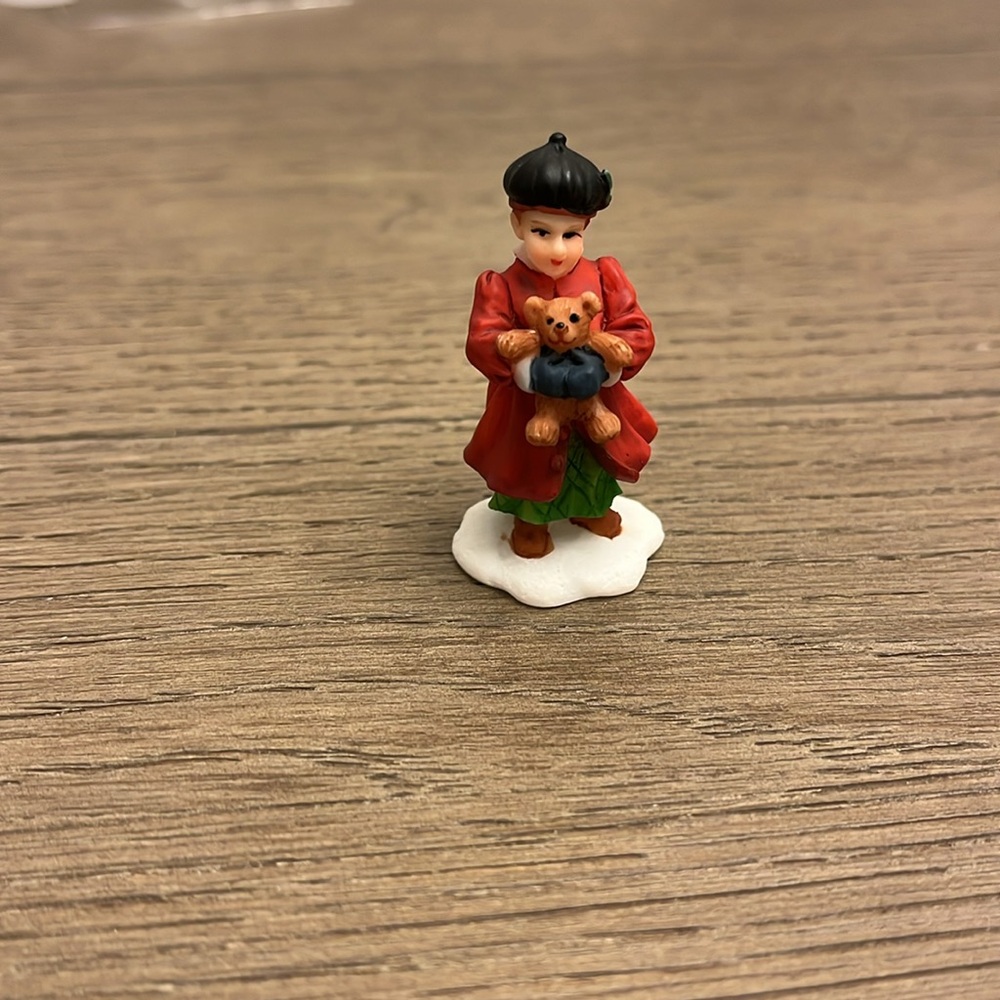 Santa’s Workbench O’Wells Christmas Village Figurine Accessory - Girl with Bear